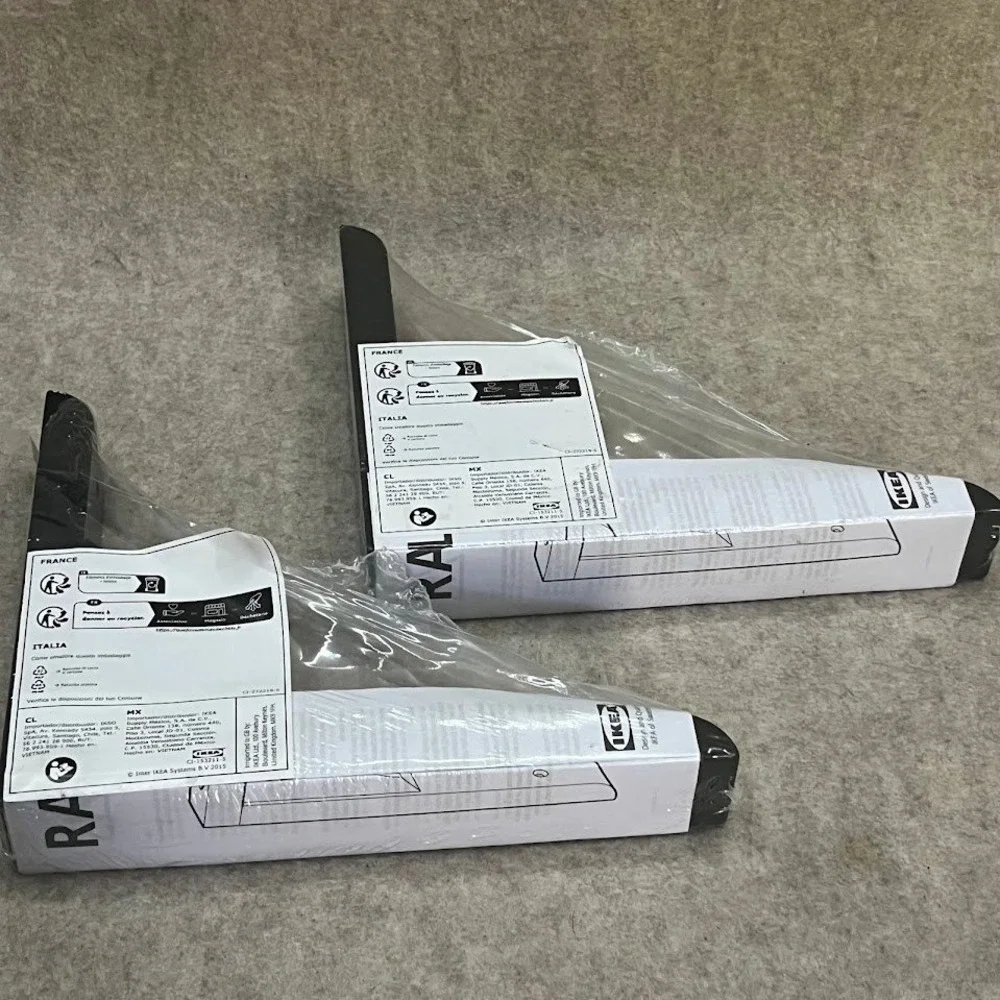 IKEA RAMSHULT Lot of 2 Shelf Brackets Black 504.212.44 21240